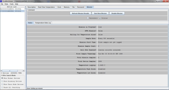 OneWire Viewer - Mission gestartet