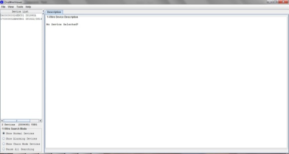 OneWire Viewer - No device selected