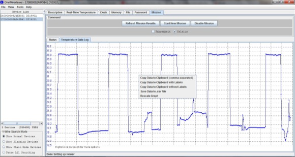 OneWire Viewer - Datentransfer